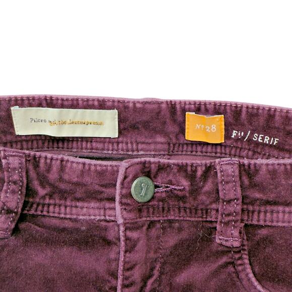 Pilcro & The Letterpress Sz 28 Serif Purple Wine Velour Skinny Corduroy Pant - Picture 5 of 7